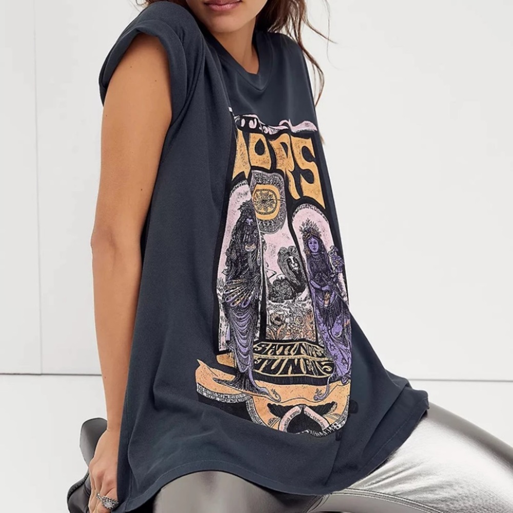 Black The Doors Rock Band Music Graphic Tee